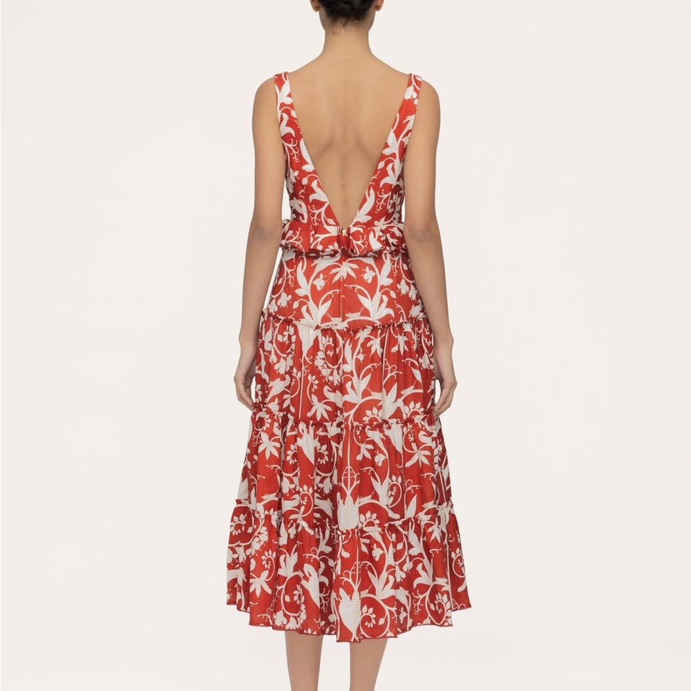 Agua by Agua Bendita Linen Lago Maiz Midi Dress Extra Small - Picture 6 of 12